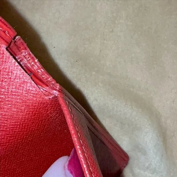Louis Vuitton Porte Billets Red Epi Compact Bifold Snap Wallet Leather Vintage 1 - Picture 13 of 14